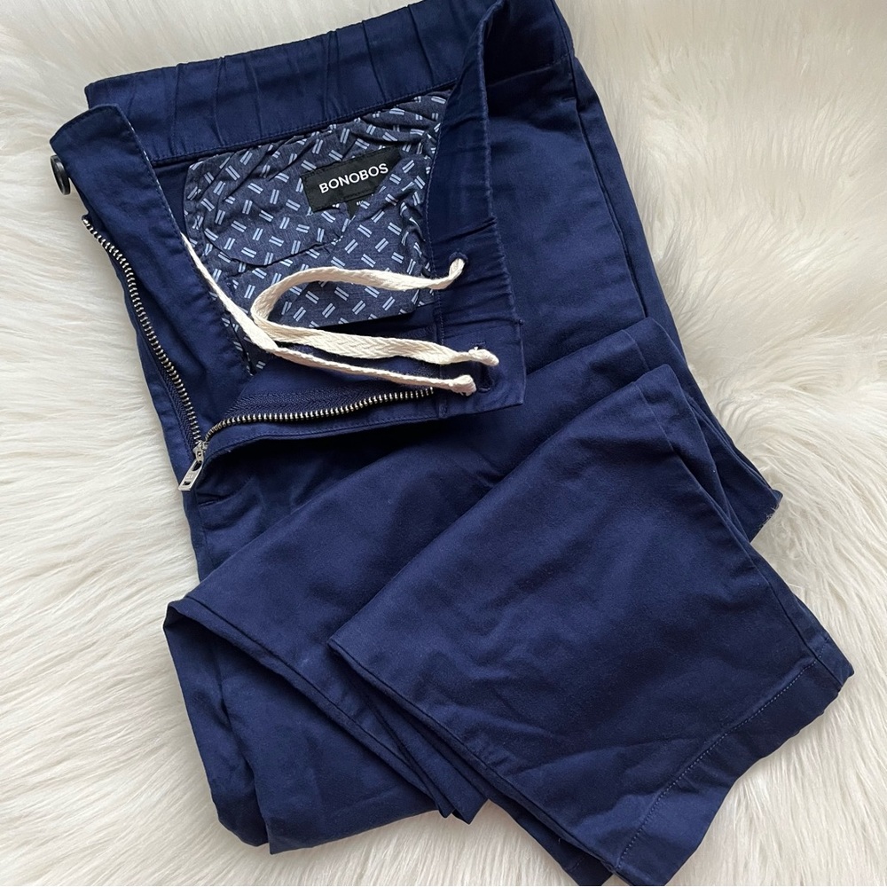 New Bonobos Men’s Jogger Pants Chinos Chino Joggers Regular Large L Navy